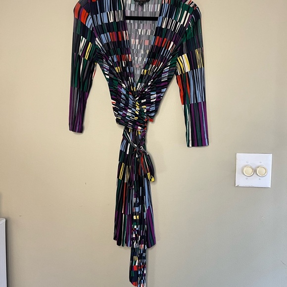 BCBGMaxazria Adele Wrap Multicolor Dress - Picture 2 of 16